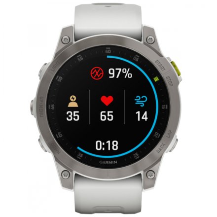 Zegarek Garmin Epix Sapphire tytanowy z białym paskiem 010-02582-21