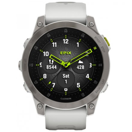 Zegarek Garmin Epix Sapphire tytanowy z białym paskiem 010-02582-21