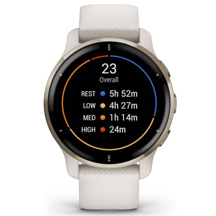 Zegarek Garmin Venu 2 Plus złoty z beżowym paskiem 010-02496-12