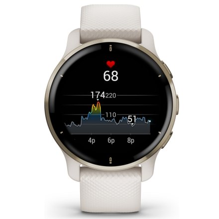 Zegarek Garmin Venu 2 Plus złoty z beżowym paskiem 010-02496-12