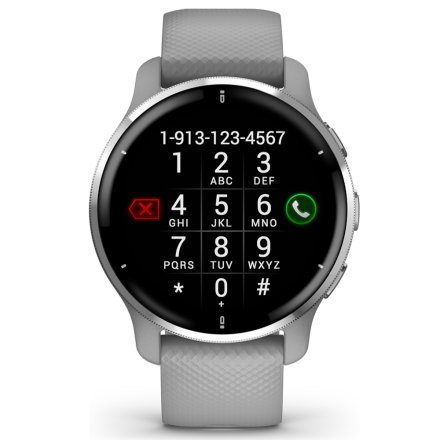 Zegarek Garmin Venu 2 Plus srebrny z szarym paskiem 010-02496-10