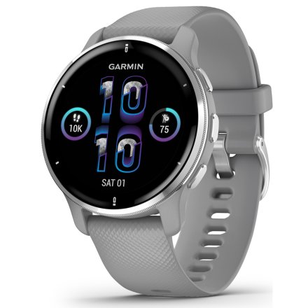 Zegarek Garmin Venu 2 Plus srebrny z szarym paskiem 010-02496-10