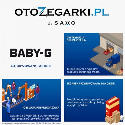Zegarek Damski Casio MSG-B100DG-9AER Baby-G MSG S100DG 9A