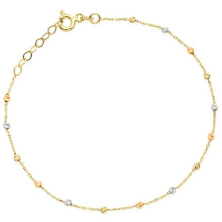 Biżuteria SAXO Złota bransoletka Kuleczki w trzech kolorach 2-21-B00537-2