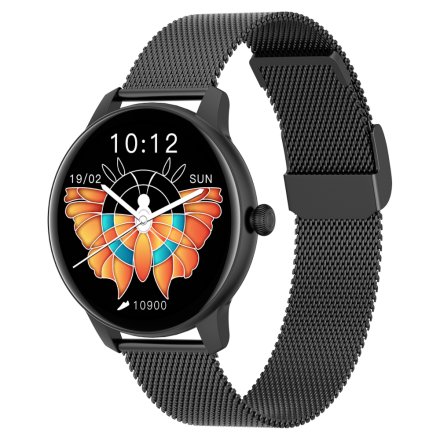 Czarny smartwatch damski Ciśnienie Puls Tlen Cykl G.Rossi SW020-2