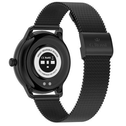 Czarny smartwatch damski Ciśnienie Puls Tlen Cykl G.Rossi SW020-2