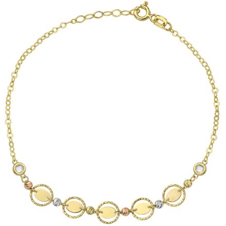 Biżuteria SAXO Złota bransoletka Ring,owal,kulki  2-4-B00587-2