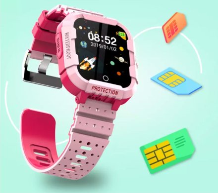 Smartwatch dziecięcy Rozmowy Video GPS Rubicon RNCE75 Różowy