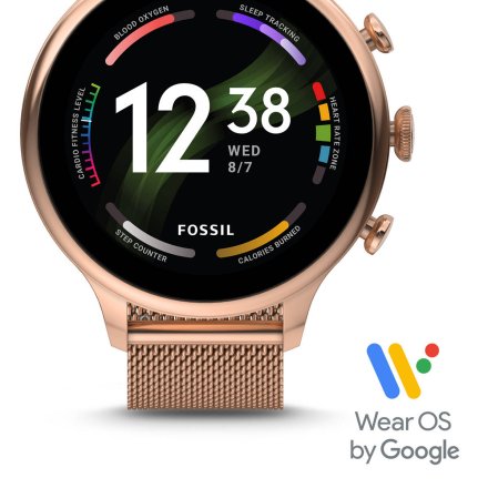 Smartwatch damski Fossil GEN 6 złoty z funkcją rozmowy NFC Aktywność Sen FTW6082