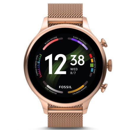 Smartwatch damski Fossil GEN 6 złoty z funkcją rozmowy NFC Aktywność Sen FTW6082