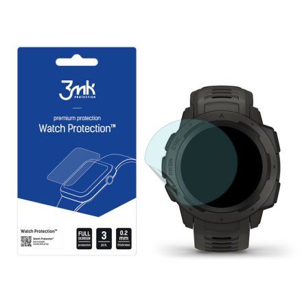 Garmin Instinct Szkło ochronne 3 szt - 3mk Watch Protection FlexibleGlass Lite