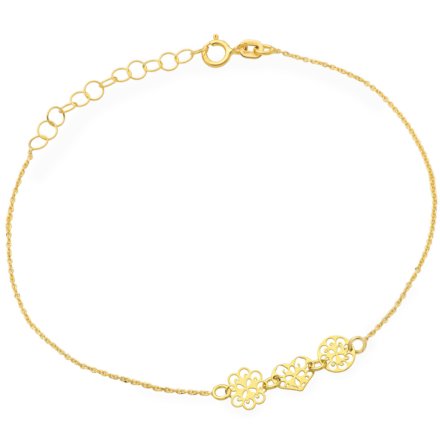 Biżuteria SAXO Złota bransoletka Ażurowe koło,serce,kwiat 2-14-B00404-2-0,68