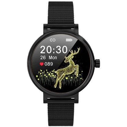 Czarny smartwatch damski Rubicon RNBE64 SMARUB095