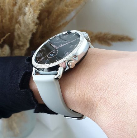 Srebrny smartwatch damski Rubicon RNBE74SIWX05AX z paskiem
