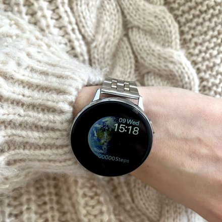 Smartwatch Pacific 24-15 Srebrny z bransoletką Ciśnienie Tlen Puls Kroki