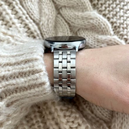 Smartwatch Pacific 24-15 Srebrny z bransoletką Ciśnienie Tlen Puls Kroki
