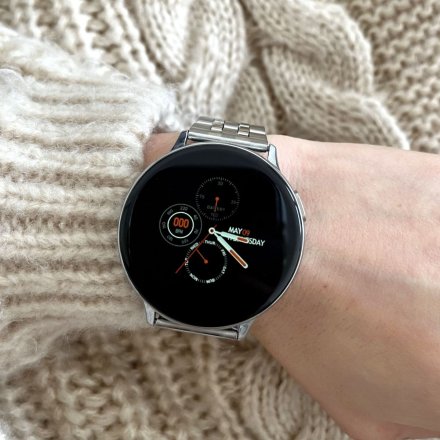 Smartwatch Pacific 24-15 Srebrny z bransoletką Ciśnienie Tlen Puls Kroki