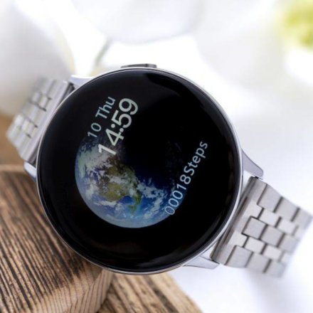Smartwatch Pacific 24-15 Srebrny z bransoletką Ciśnienie Tlen Puls Kroki