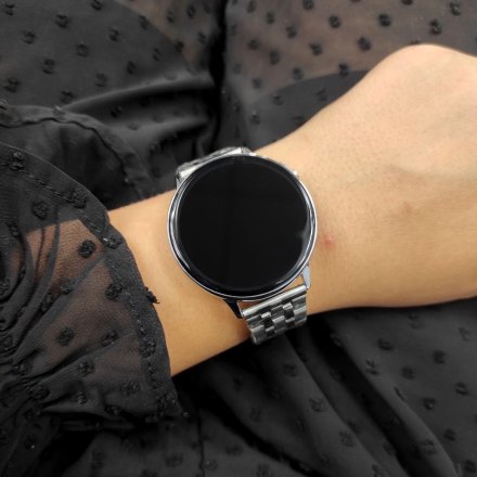 Smartwatch Pacific 24-15 Srebrny z bransoletką Ciśnienie Tlen Puls Kroki