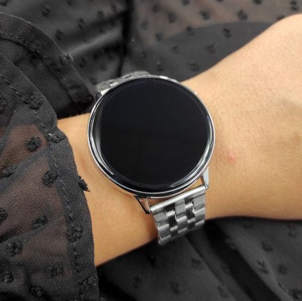 Smartwatch Pacific 24-15 Srebrny z bransoletką Ciśnienie Tlen Puls Kroki