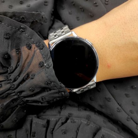 Smartwatch Pacific 24-15 Srebrny z bransoletką Ciśnienie Tlen Puls Kroki