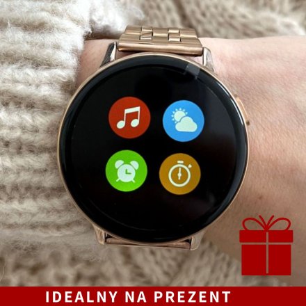 Smartwatch Pacific 24-14 Złoty z bransoletką  Ciśnienie Tlen Puls Kroki
