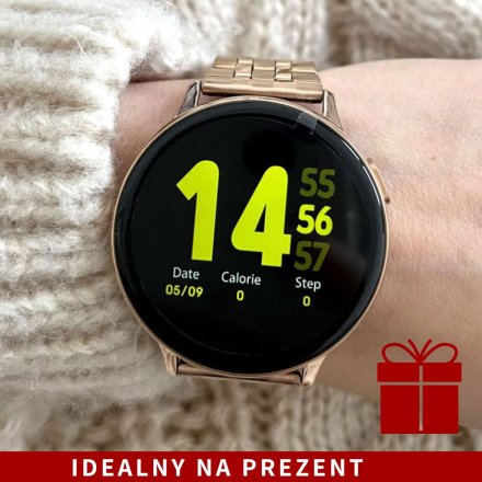 Smartwatch Pacific 24-14 Złoty z bransoletką  Ciśnienie Tlen Puls Kroki