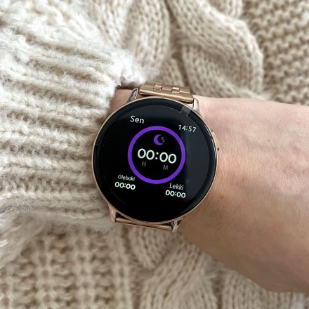 Smartwatch Pacific 24-14 Złoty z bransoletką  Ciśnienie Tlen Puls Kroki