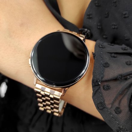 Smartwatch Pacific 24-14 Złoty z bransoletką  Ciśnienie Tlen Puls Kroki
