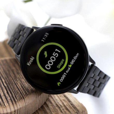 Smartwatch Pacific 24-16 Czarny z bransoletką Ciśnienie Tlen Puls Kroki