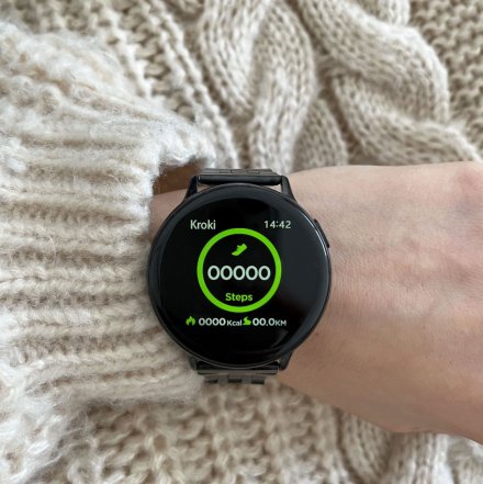 Smartwatch Pacific 24-16 Czarny z bransoletką Ciśnienie Tlen Puls Kroki