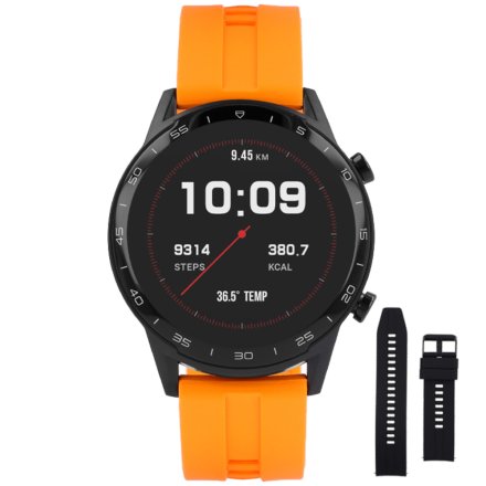 Smartwatch pomarańczowy Vector VCTR-32-03OG z czarnym paskiem