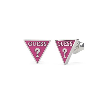 Różowe kolczyki Guess trójkąty wkrętki UBE70120