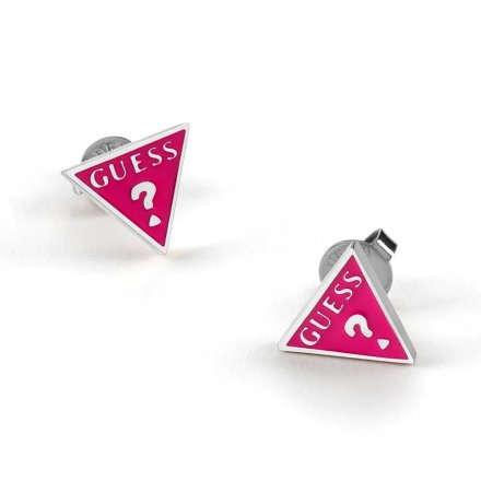 Różowe kolczyki Guess trójkąty wkrętki UBE70120