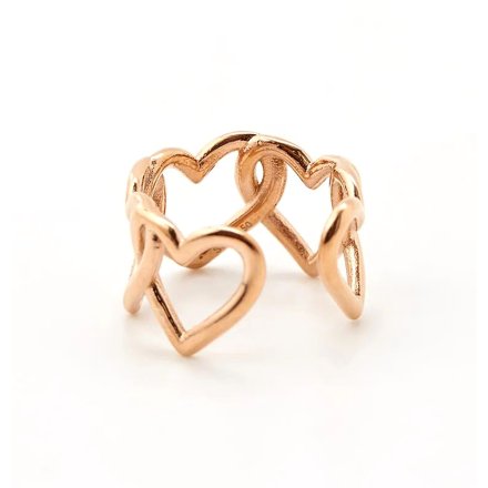 Biżuteria Guess pierścionek różowozłoty serca UBR01087-52