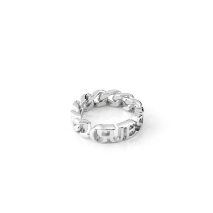 Biżuteria Guess pierścionek srebrny napis GUESS UBR70023-52
