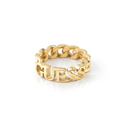 Złoty pierścionek Guess napis GUESS A STAR IS BORN UBR70024-52