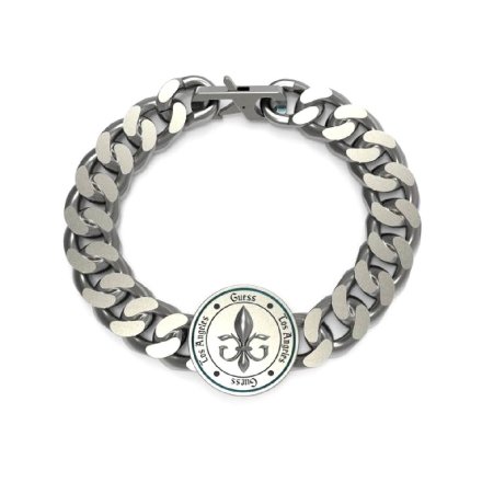 Srebrna bransoleta męska Guess łańcuch GUESS KNIGHT FLOWER UMB70006-L
