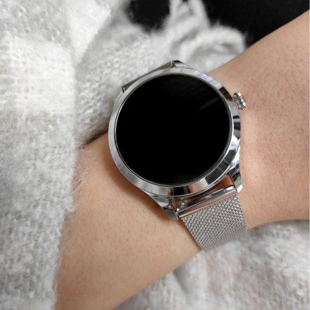 Srebrny smartwatch damski Ciśnienie Tlen Puls Kroki Cykl G.Rossi SW014G-1