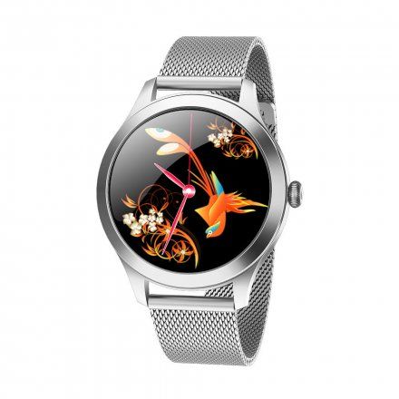 Srebrny smartwatch damski Ciśnienie Tlen Puls Kroki Cykl G.Rossi SW014G-1