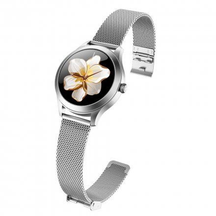 Srebrny smartwatch damski Ciśnienie Tlen Puls Kroki Cykl G.Rossi SW014G-1