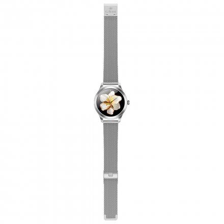 Srebrny smartwatch damski Ciśnienie Tlen Puls Kroki Cykl G.Rossi SW014G-1