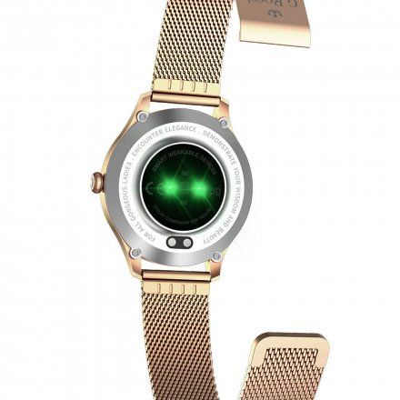 Różowozłoty smartwatch damski Ciśnienie Tlen Puls Kroki Cykl G.Rossi SW014G-2