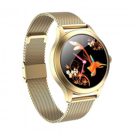 Złoty smartwatch damski Ciśnienie Tlen Puls Kroki Cykl G.Rossi SW014G-4