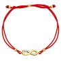 Biżuteria SAXO bransoletka złota nieskończoność z cyrkoniami na czerwonym sznurku 2-25-B00403-0.68
