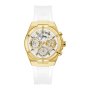 Biało-złoty zegarek Guess Athena z białym paskiem GW0409L2