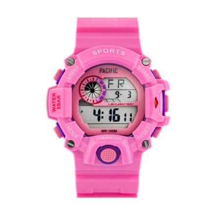 Różowy dziecięcy zegarek elektroniczny Pacific 208L-6