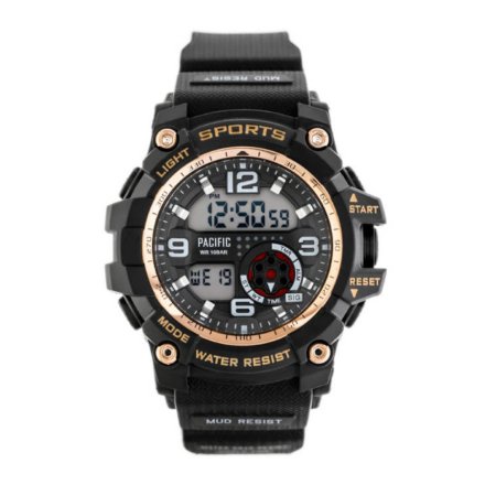 Czarny dziecięcy zegarek sportowy Pacific 209L-3