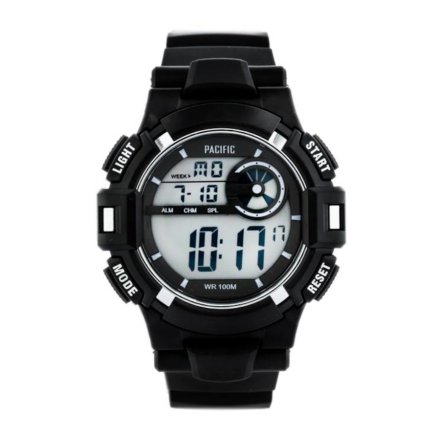 Czarno-srebrny zegarek Pacific 305G-1