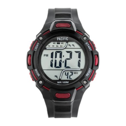Czarno-czerwony zegarek Pacific 312G-4